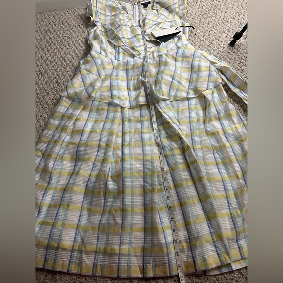 Halogen Atlantic Pacific Women's NWT Prairiecore Plaid Ruffle Midi Dress Small - Picture 4 of 8